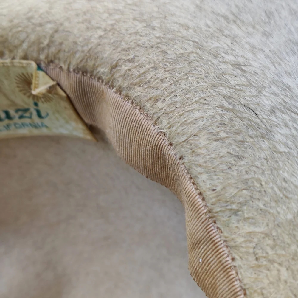 Vintage Derby Hat By Suzi of CA • Tan w/ Brown & Cream Band - Picture 6 of 9